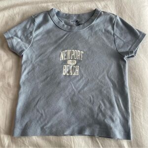 blue newport beach brandy melville baby tee